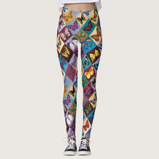 Butterfly-patchwork Leggings (Voorkant)