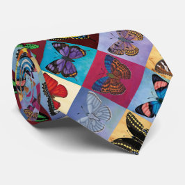Butterfly-patchwork Stropdas