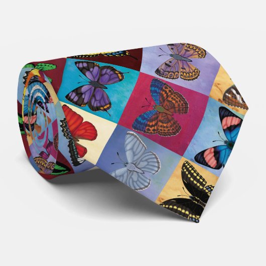 Butterfly-patchwork Stropdas (Opgerold)