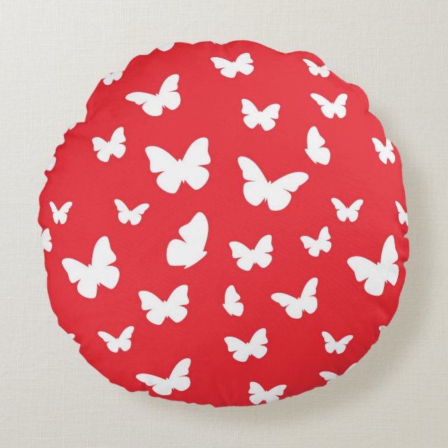 Butterfly-patroon 2 rond kussen (Voorkant)