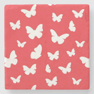 Butterfly-patroon 2 stenen onderzetter