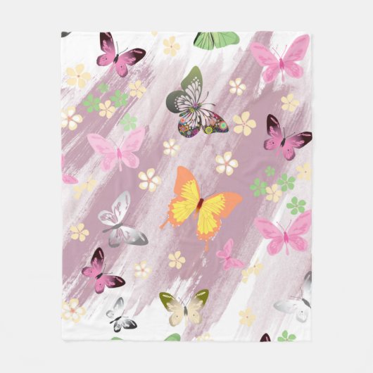 Butterfly Patroon 7 Fleece Deken (Voorkant)