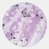Butterfly Patroon 8 Ronde Sticker (Voorkant)