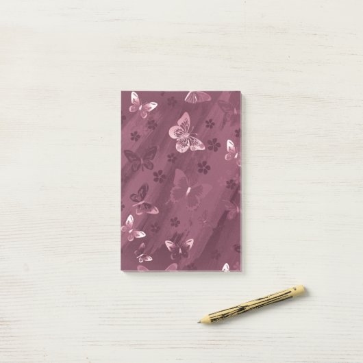 Butterfly Pattern 16 Post-it® Notes (Op bureau)