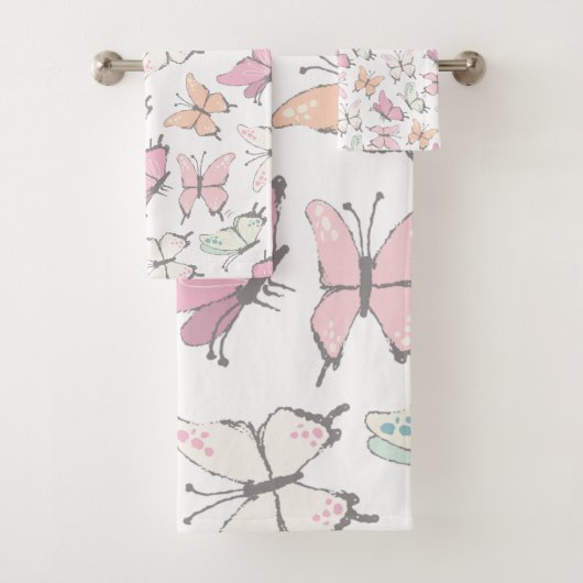 Butterfly Pattern Bad Handdoek (Insitu)