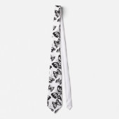 Butterfly Pattern - Black and White Stropdas (Voorkant)
