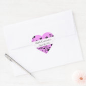 Butterfly Pattern, Black Butterflies, Quinceanera Hart Sticker (Envelop)