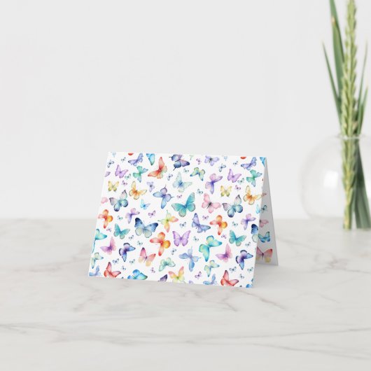 Butterfly Pattern Blank Dank u kaart (Voorkant)