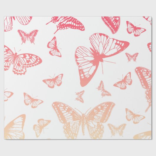 Butterfly Pattern Cadeaupapier (Vlak)