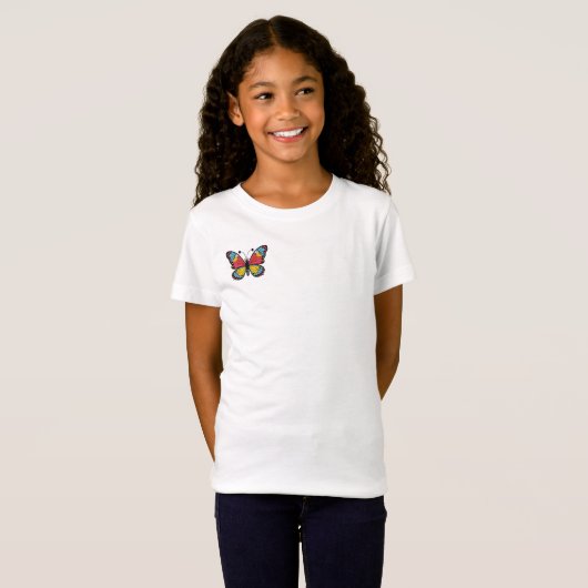 Butterfly Pattern Girls T-Shirt (Voorkant volledig)