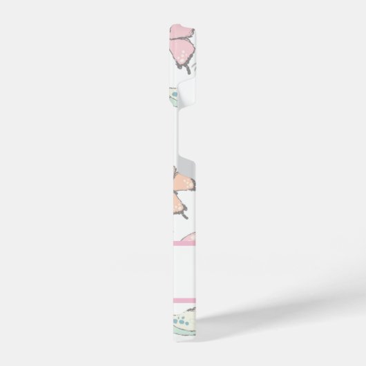 Butterfly Pattern met naam iPhone Hoesje (Linkerkant)