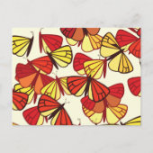 Butterfly Pattern, Patroon of Butterflies, Red Briefkaart (Voorkant)