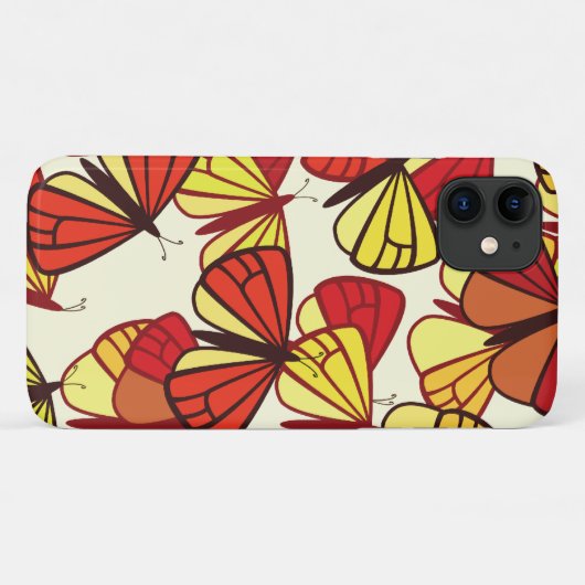 Butterfly Pattern, Patroon of Butterflies, Red Case-Mate iPhone Case (Achterkant (horizontaal))