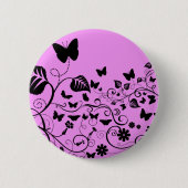 Butterfly Pattern, Patroon of Butterflies, Roze Ronde Button 5,7 Cm (Voorkant)