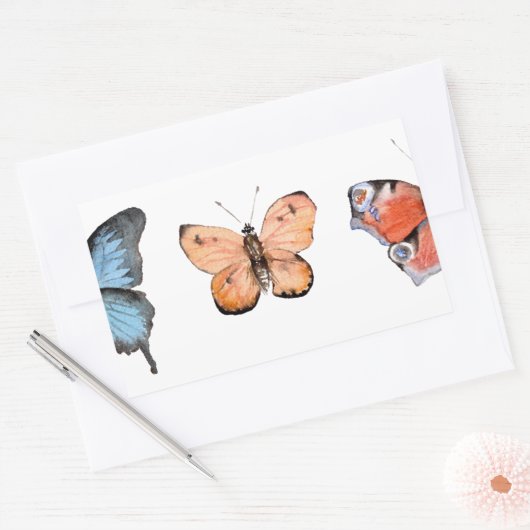 Butterfly Pattern Rechthoekige Sticker (Envelop)
