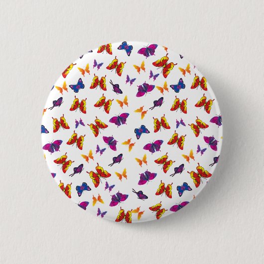 Butterfly Pattern Ronde Button 5,7 Cm (Voorkant)