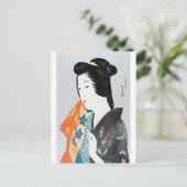 Butterfly patterned Kimono, Goyō Hashiguchi Briefkaart (Staand voorkant)