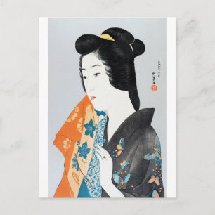 Butterfly patterned Kimono, Goyō Hashiguchi Briefkaart