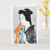 Butterfly patterned Kimono, Goyō Hashiguchi Kaart (Gele Bloem)