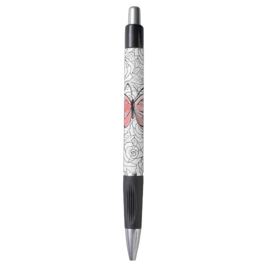 Butterfly Pen met Rozen (Voorkant Verticaal)