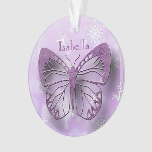Butterfly Personal Message Kerstmis Ornament (voorkant)