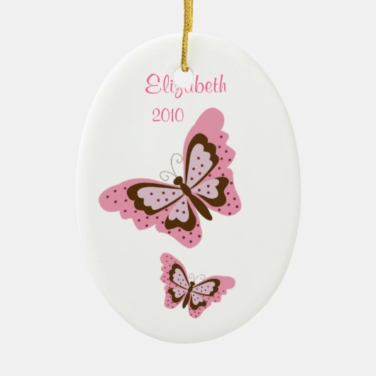 BUTTERFLY Persoonlijke kerstversiering Keramisch Ornament (Voorkant)