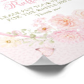 Butterfly Pink Bow Floral Diaper Raffle Poster (Hoek)