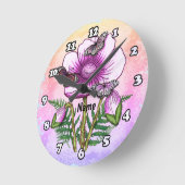 Butterfly Pink Poppy Ronde Klok (Hoek)