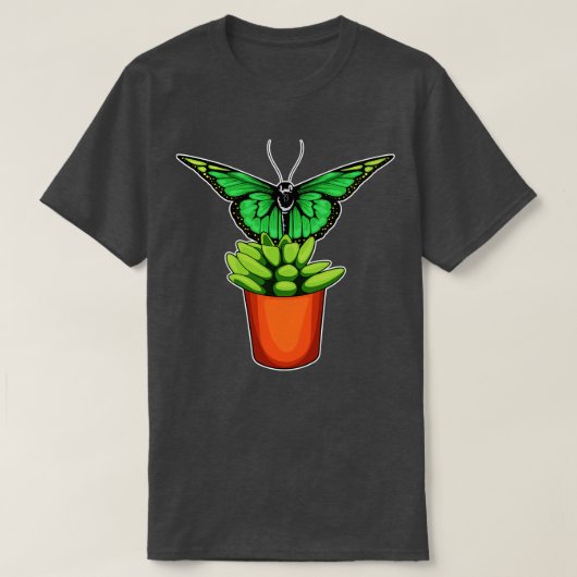 Butterfly Plant Pot Flower T-shirt (Design voorkant)