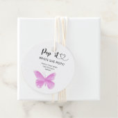 Butterfly - Pop het als ze baby shower pop Bedankjes Labels (In situ)