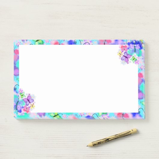 Butterfly Post Het Noteert Vliegende Vlinders Post-it® Notes (Op bureau)