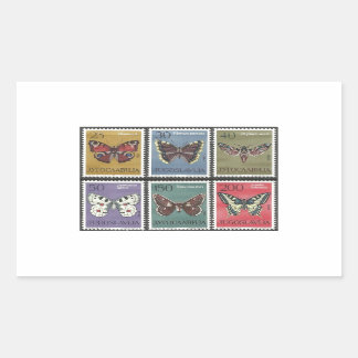 Butterfly Postage Stamps Rechthoekige Sticker