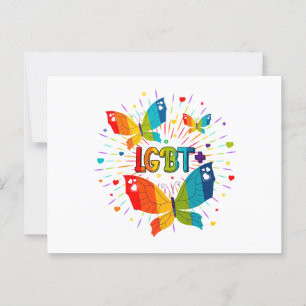 Butterfly Pride Love is liefde voor LGBT-bewustzij Briefkaart
