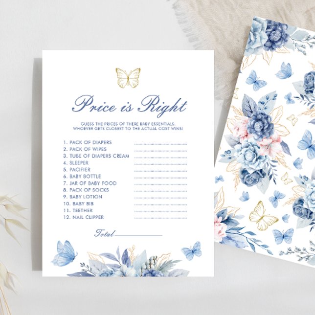 Butterfly Prijs is Right Boy Baby shower Spel (Creator heeft geüpload)