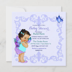 Butterfly Princess Baby Girl Lavender Kaart