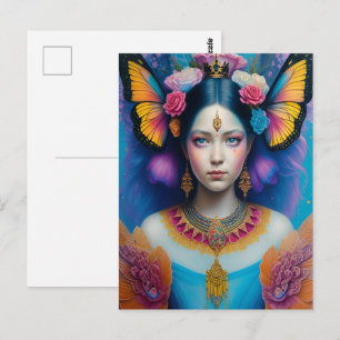 Butterfly prinses met kleine kroon briefkaart