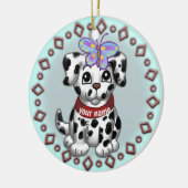 Butterfly Puppy Keramisch Ornament (Links)