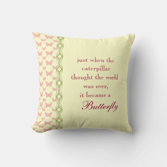 Butterfly Quote Pillow Kussen (Voorkant)