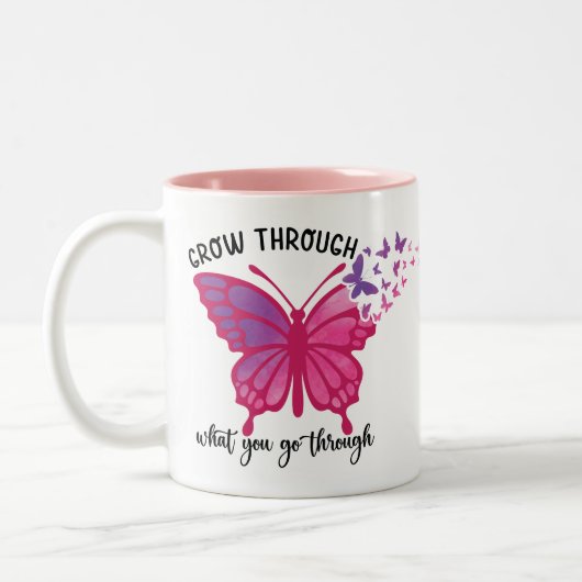 Butterfly Quote Tweekleurige Koffiemok (Links)
