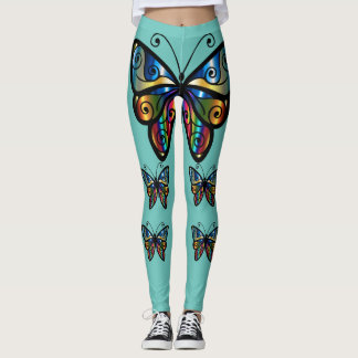 BUTTERFLY RAINBOW COLORS YOGA PANTS LEGGINGS