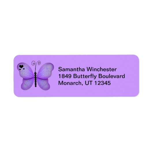 Butterfly Return Address Labels (Voorkant)