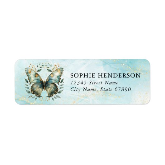 Butterfly Return Address Labels (Voorkant)