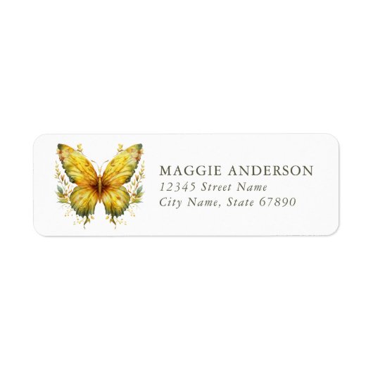 Butterfly Return Address Labels (Voorkant)