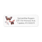 Butterfly Return Address Labels (Voorkant)