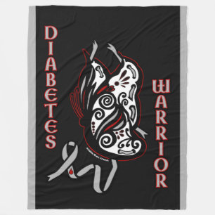 Butterfly/Ribbon...Diabetes Fleece Deken