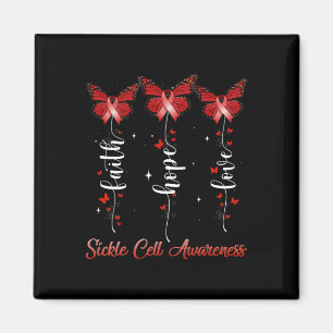 Butterfly Ribbon Faith Hope Love Sickle Cell Aware Magneet