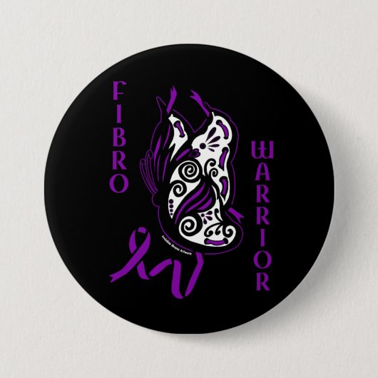 Butterfly/Ribbon...Fibro Ronde Button 7,6 Cm (Voorkant)
