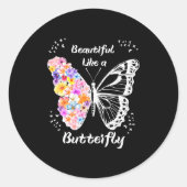 Butterfly  ronde sticker (Voorkant)
