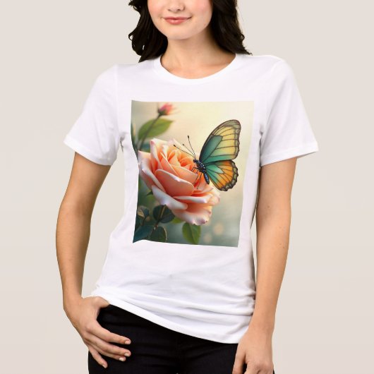 Butterfly Roos Elegance T-shirt (Voorkant)