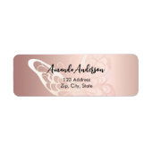 Butterfly roos gouden retouradres label (Voorkant)